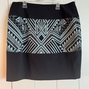 19” brown skirt with turquoise stitch detail